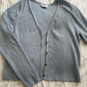 Old Navy Women's Light Blue Ribbed Cardigan